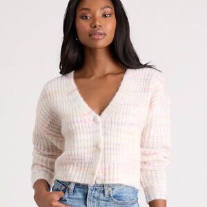 Lulus Amberlynn Ivory Space Dye Cropped Cardigan White - Size S